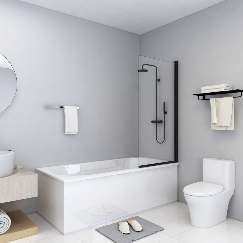 Vidaxl Mur de douche 68x130 cm ESG noir