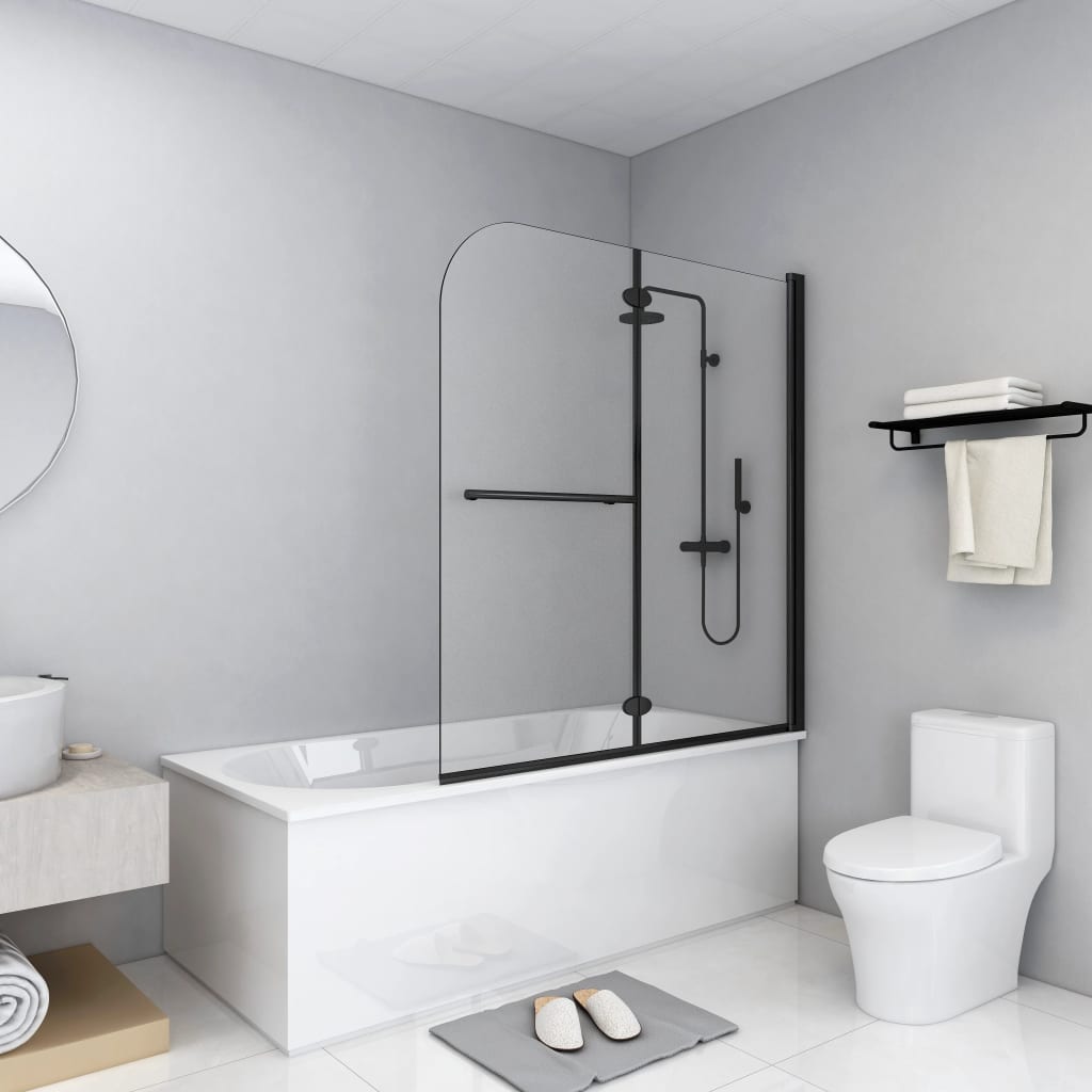 Enceinte de douche vidaxl 2 panneaux 120x140 cm ESG noir
