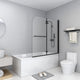 Enceinte de douche vidaxl 2 panneaux 120x140 cm ESG noir
