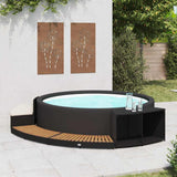 Vidaxl Spa-Ombouw Poly Rattan et Acaciahout Black - afbeelding 3