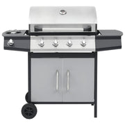 Vidaxl GasbarBecue 4 + 1 Zone de cuisson en acier et argent noir en acier inoxydable - afbeelding 3