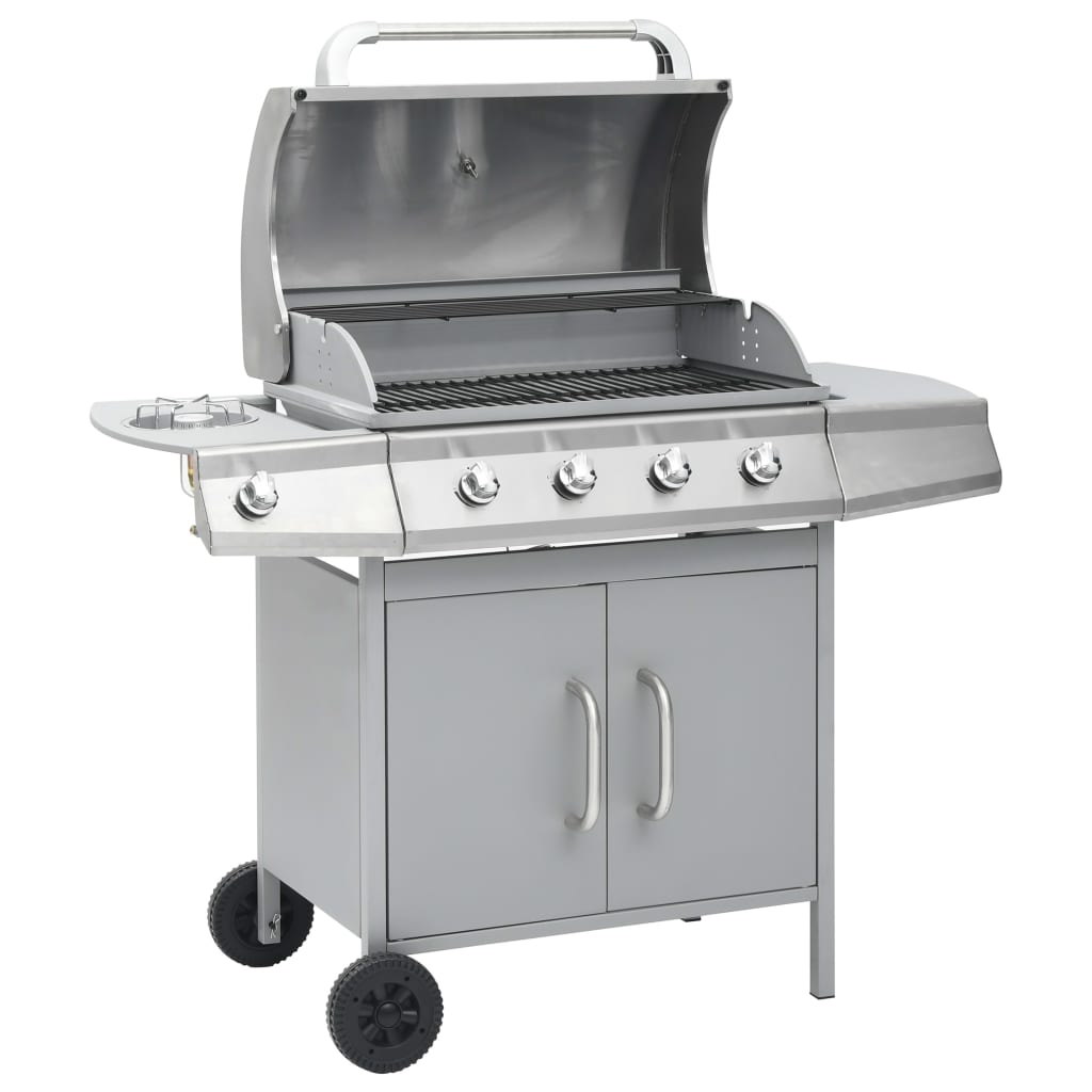 Vidaxl GasbarBecue 4 + 1 Zone de cuisson en acier inoxydable Colore