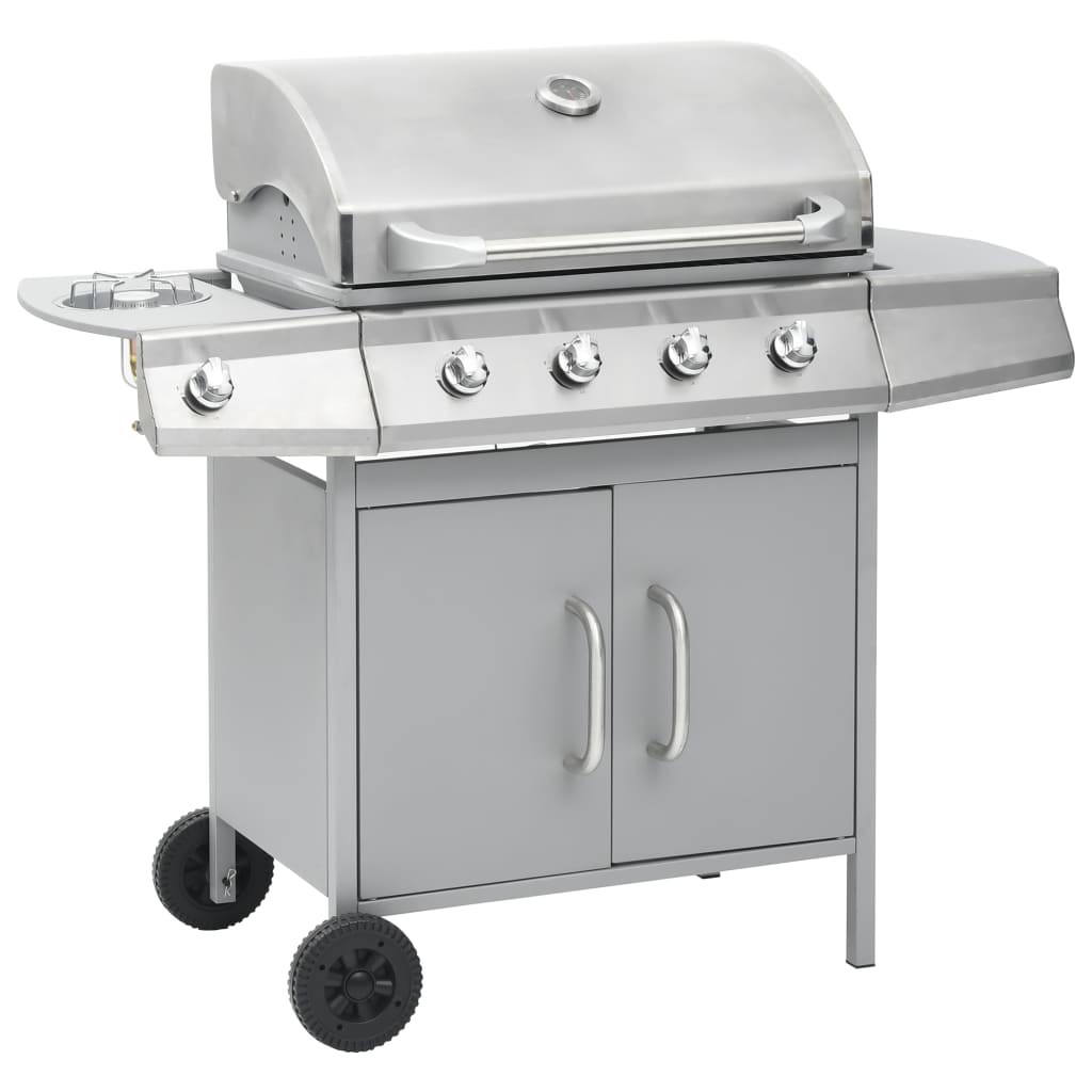 Vidaxl GasbarBecue 4 + 1 Zone de cuisson en acier inoxydable Colore