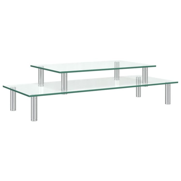 Support pour écran Vidaxxl verre transparent 2 couches