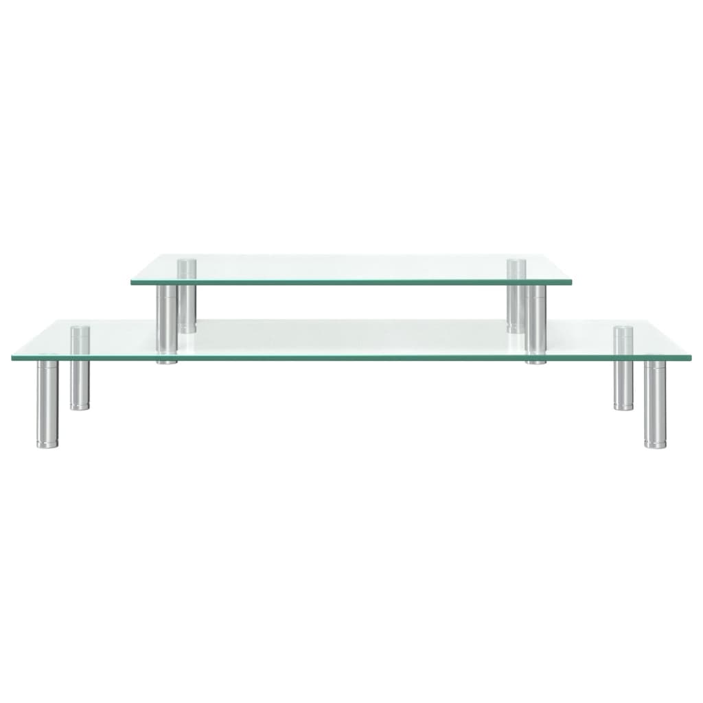 Support pour écran Vidaxxl verre transparent 2 couches