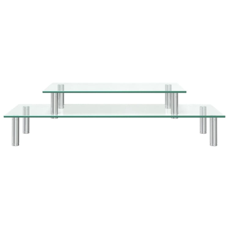 Support pour écran Vidaxxl verre transparent 2 couches