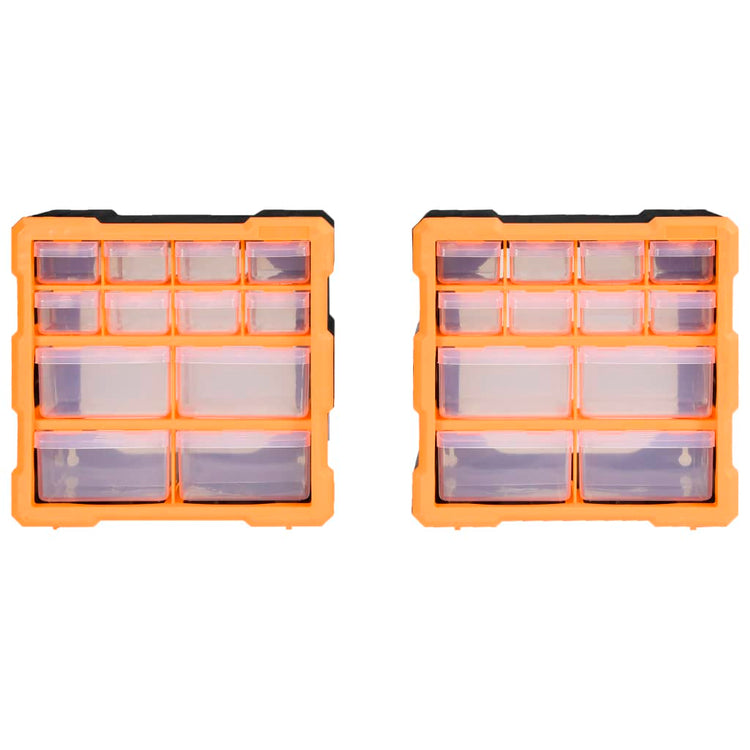 Organisateurs Vidaxl avec 12 tiroirs 2 PC 26.5x16x26 cm