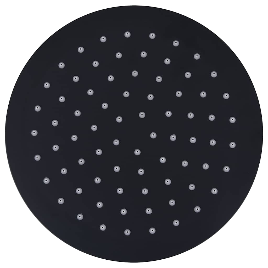 Vidaxl Pain Shower Head Round 20 cm en acier inoxydable noir