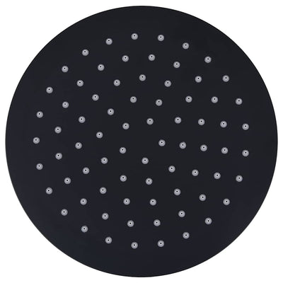 Vidaxl Pain Shower Head Round 20 cm en acier inoxydable noir