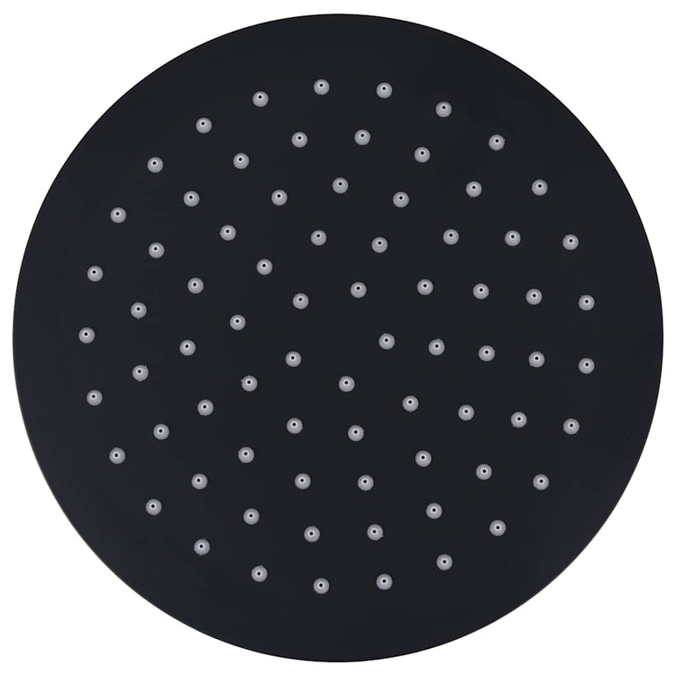 Vidaxl Pain Shower Head Round 20 cm en acier inoxydable noir