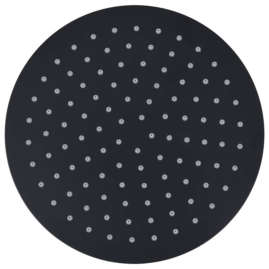 Vidaxl Pain Shower Head Round 25 cm en acier inoxydable noir