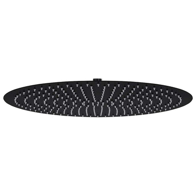 Vidaxl Pain Shower Head Round 50 cm en acier inoxydable noir