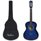 Vidaxl Guitar Classic Beginner avec Tas 3 4 36 Blue