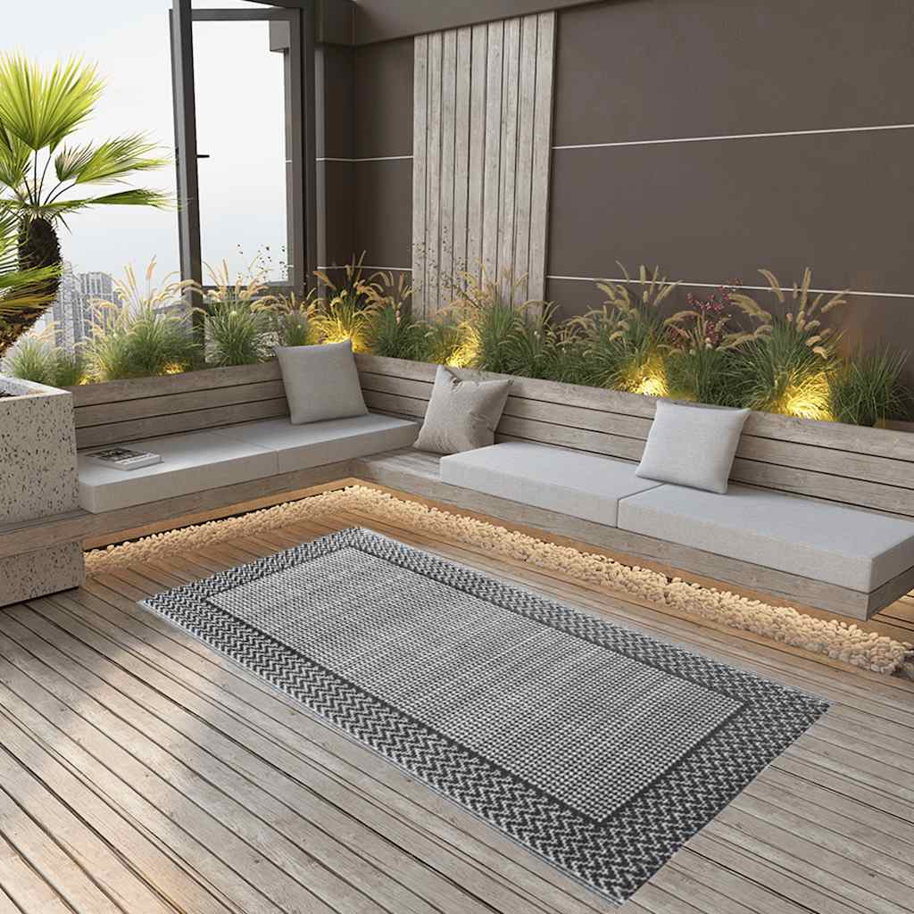 Vidaxl à l'extérieur du tapis 120x180 cm pp gris
