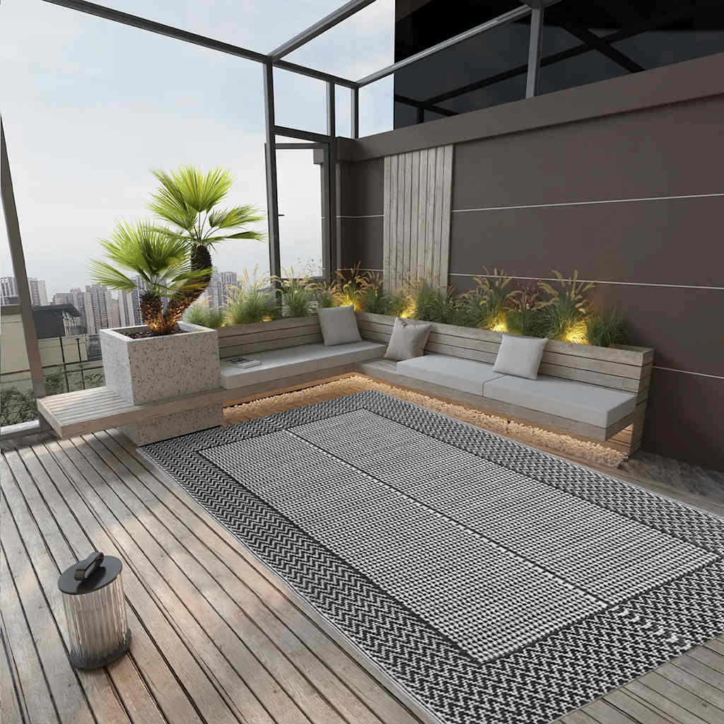 Vidaxl à l'extérieur du tapis 160x230 cm pp gris