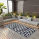 Vidaxl à l'extérieur du tapis 160x230 cm pp noir