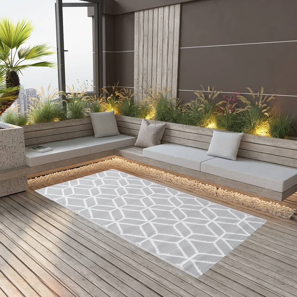 Vidaxl à l'extérieur du tapis 120x180 cm pp gris