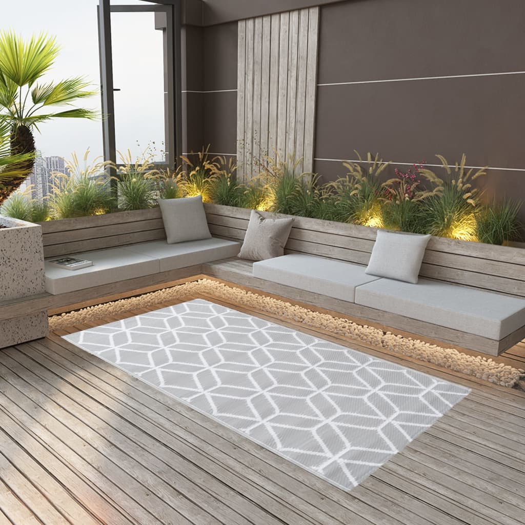 Vidaxl à l'extérieur du tapis 160x230 cm pp gris