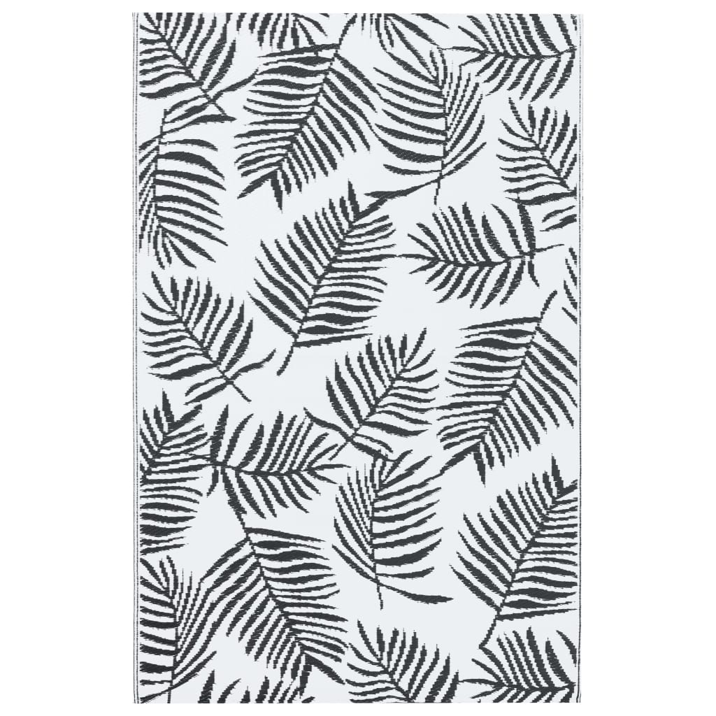 Vidaxl à l'extérieur du tapis 160x230 cm pp blanc et noir