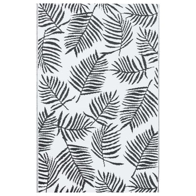 Vidaxl à l'extérieur du tapis 160x230 cm pp blanc et noir