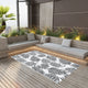 Vidaxl à l'extérieur du tapis 160x230 cm pp blanc et noir