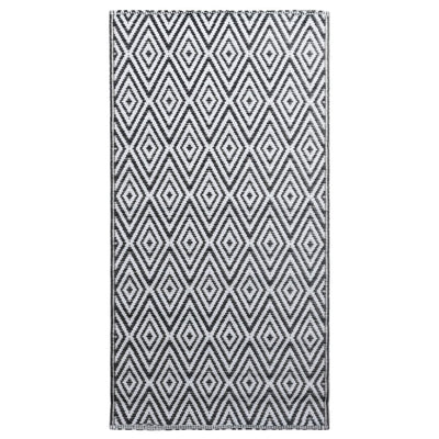 Vidaxl Extérieur Rug 80x150 cm pp blanc et noir