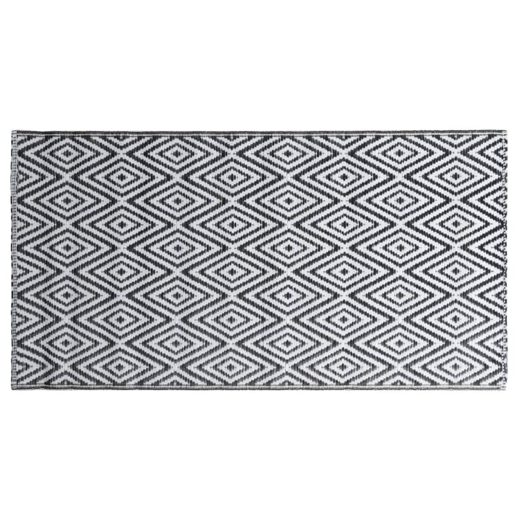 Vidaxl à l'extérieur du tapis 160x230 cm pp blanc et noir