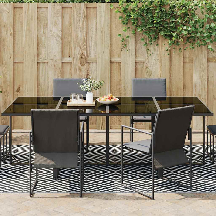 Vidaxl à l'extérieur du tapis 190x290 cm pp blanc et noir