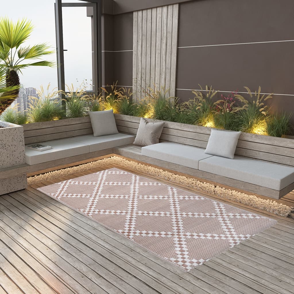 Vidaxl à l'extérieur du tapis 80x150 cm pp marron
