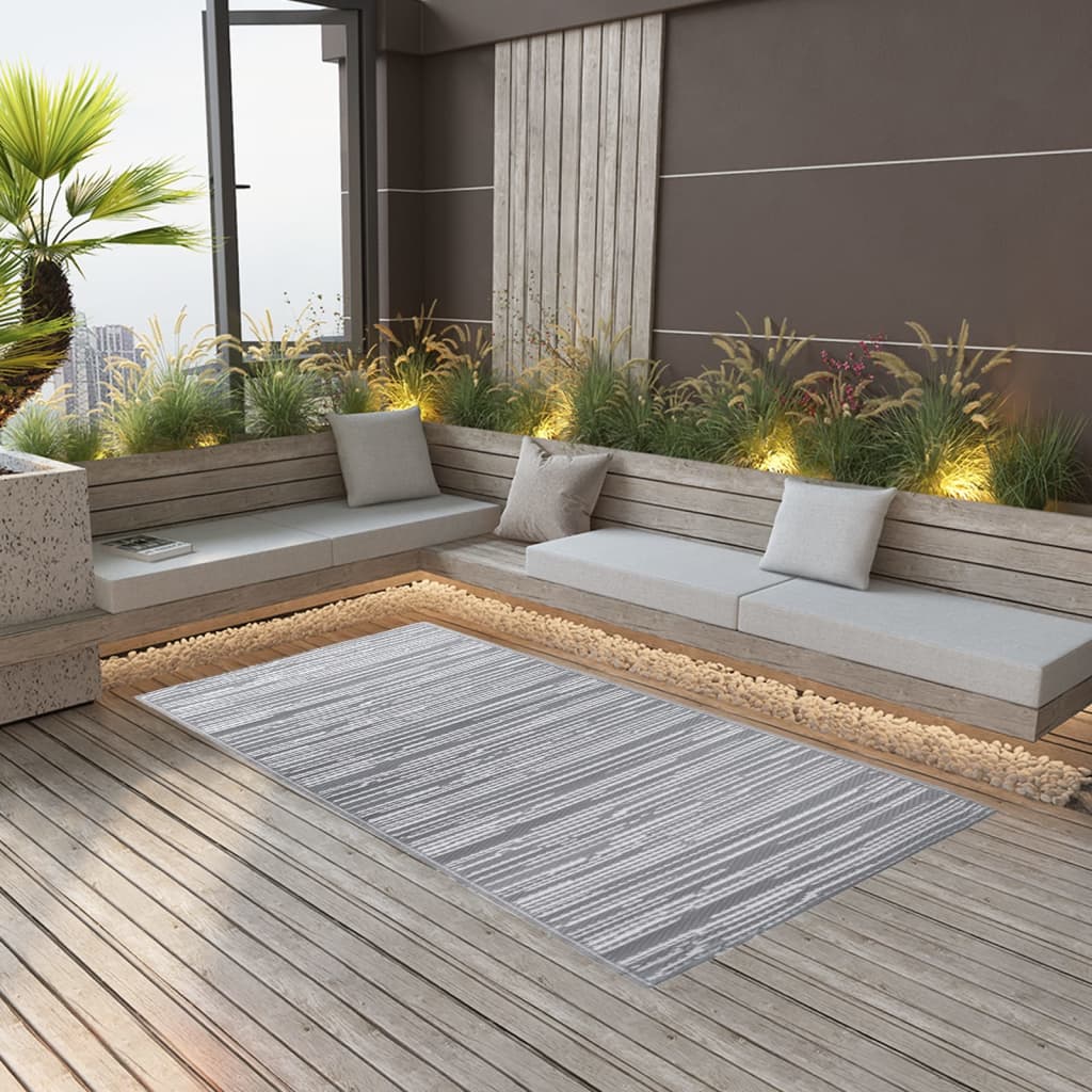 Vidaxl à l'extérieur du tapis 120x180 cm pp gris