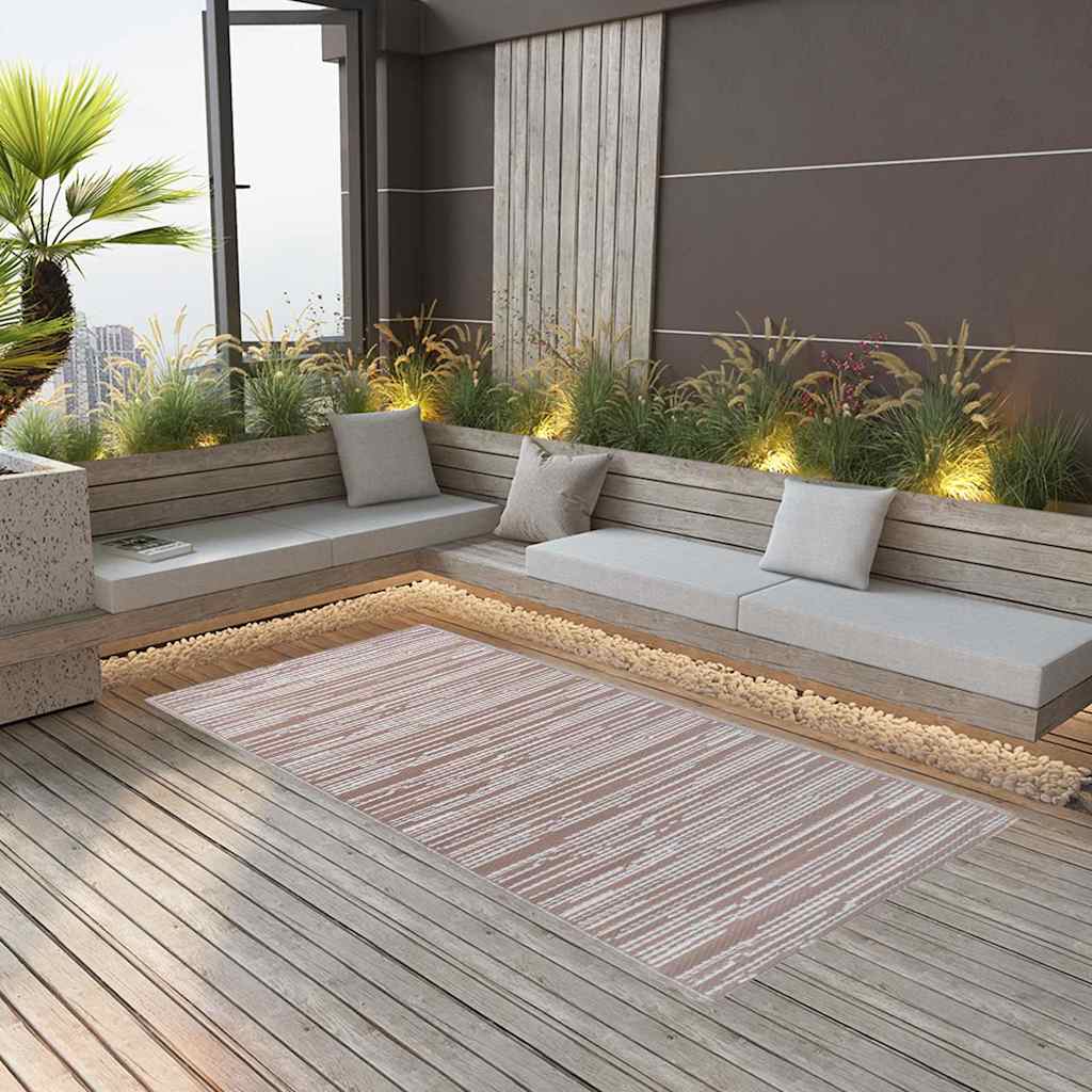 Vidaxl à l'extérieur du tapis 160x230 cm pp brun