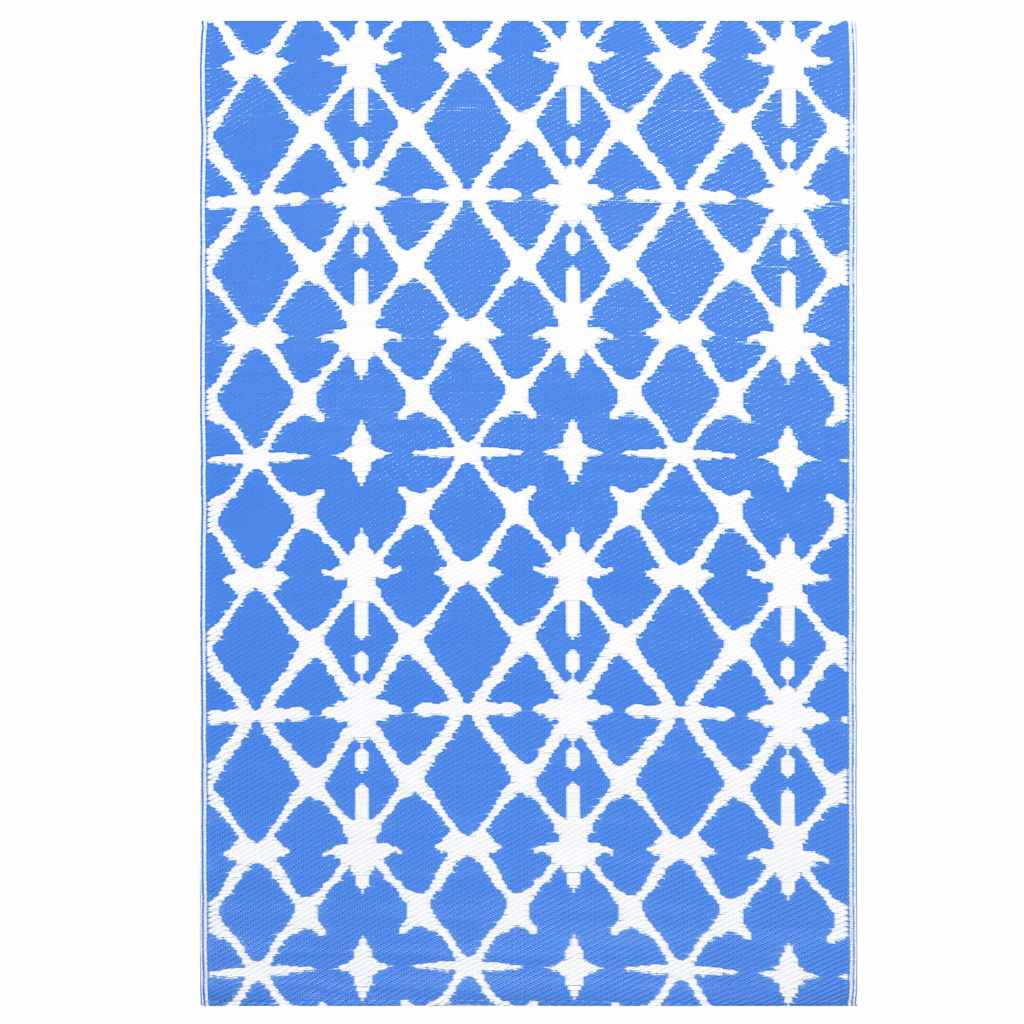 Vidaxl Extérieur Rug 80x150 cm PP Bleu et blanc