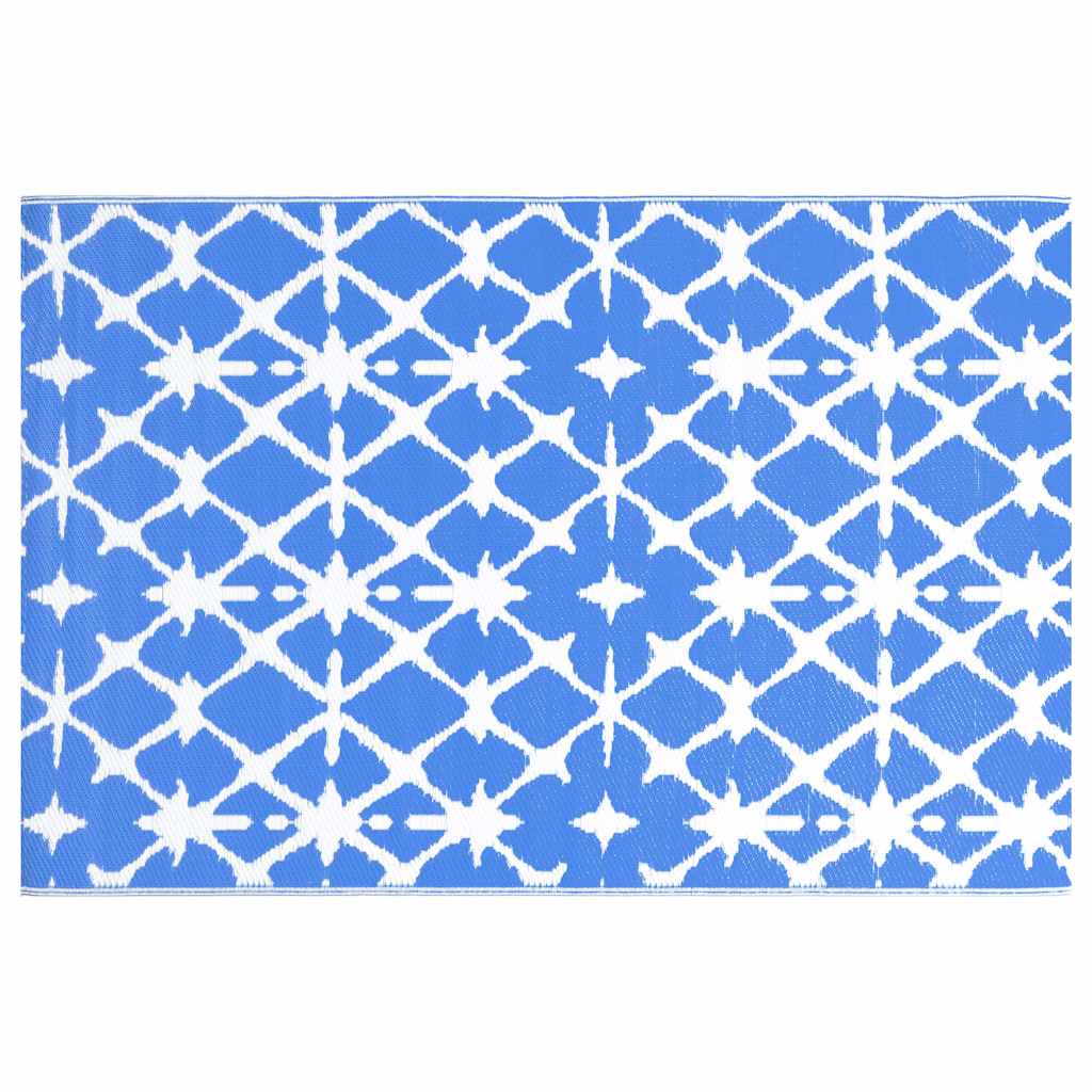Vidaxl Extérieur Rug 80x150 cm PP Bleu et blanc