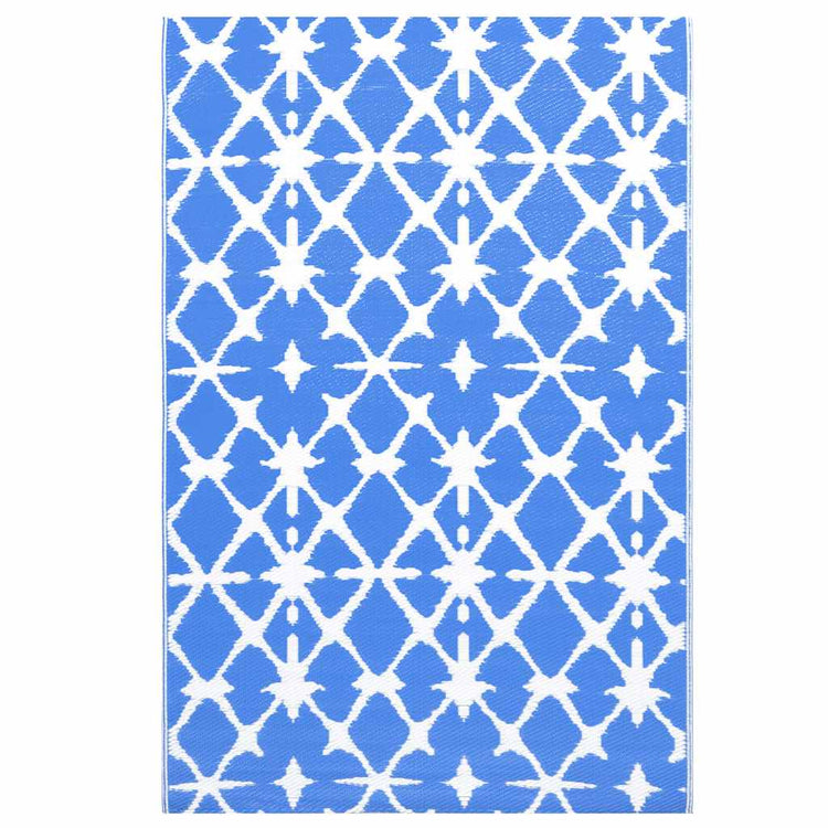 Vidaxl à l'extérieur du tapis 160x230 cm pp bleu et blanc