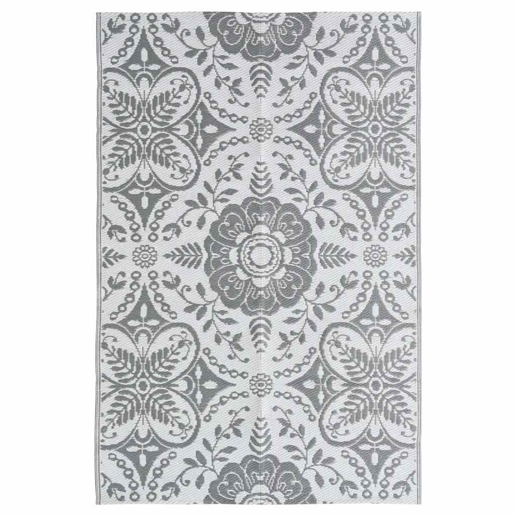Vidaxl à l'extérieur du tapis 190x290 cm pp gris clair