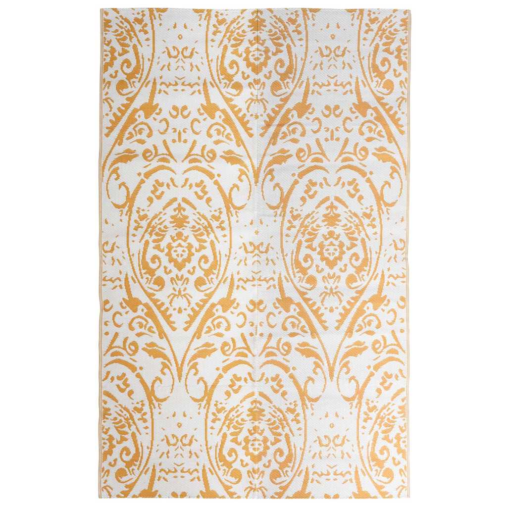 Vidaxl à l'extérieur du tapis 190x290 cm pp orange et blanc
