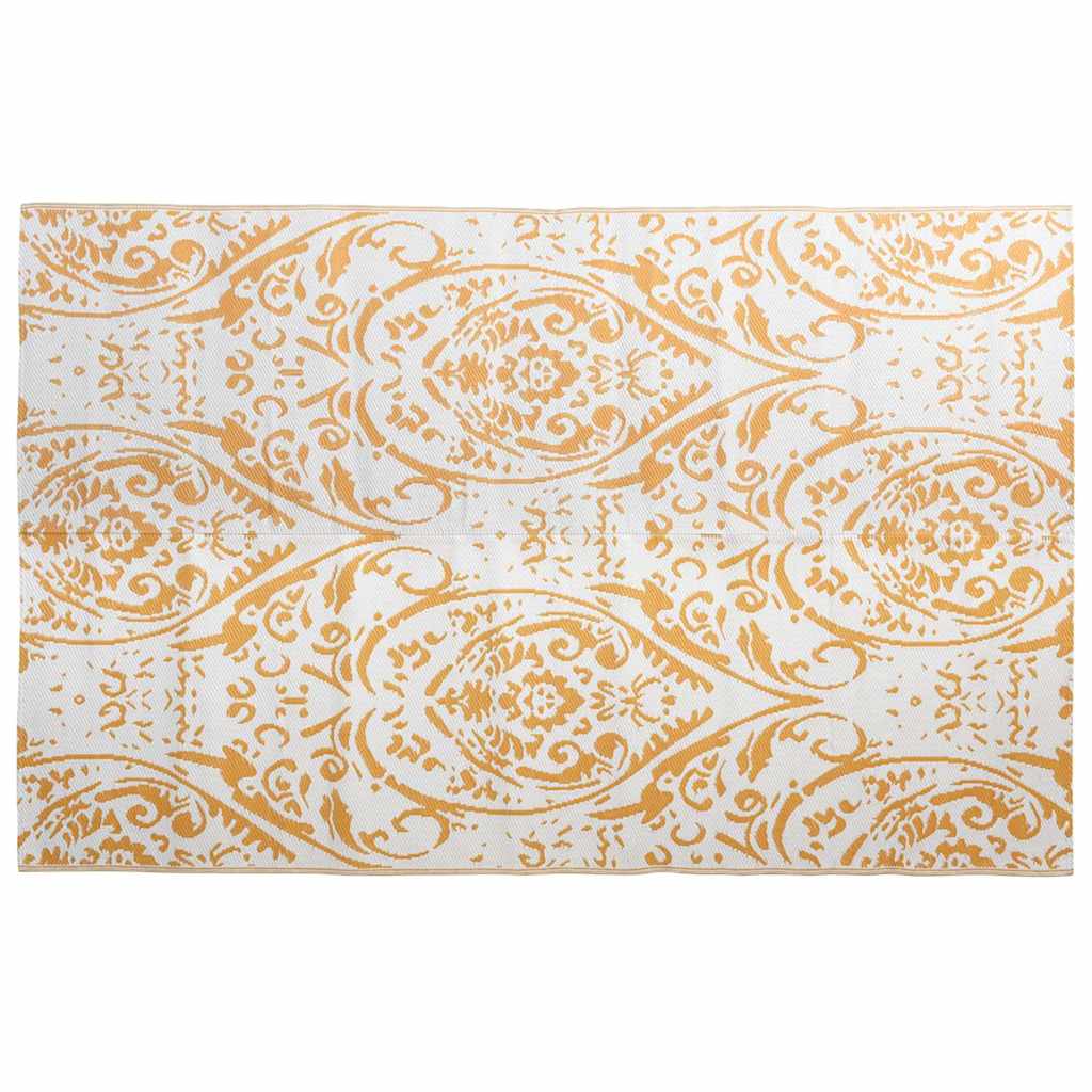 Vidaxl à l'extérieur du tapis 190x290 cm pp orange et blanc