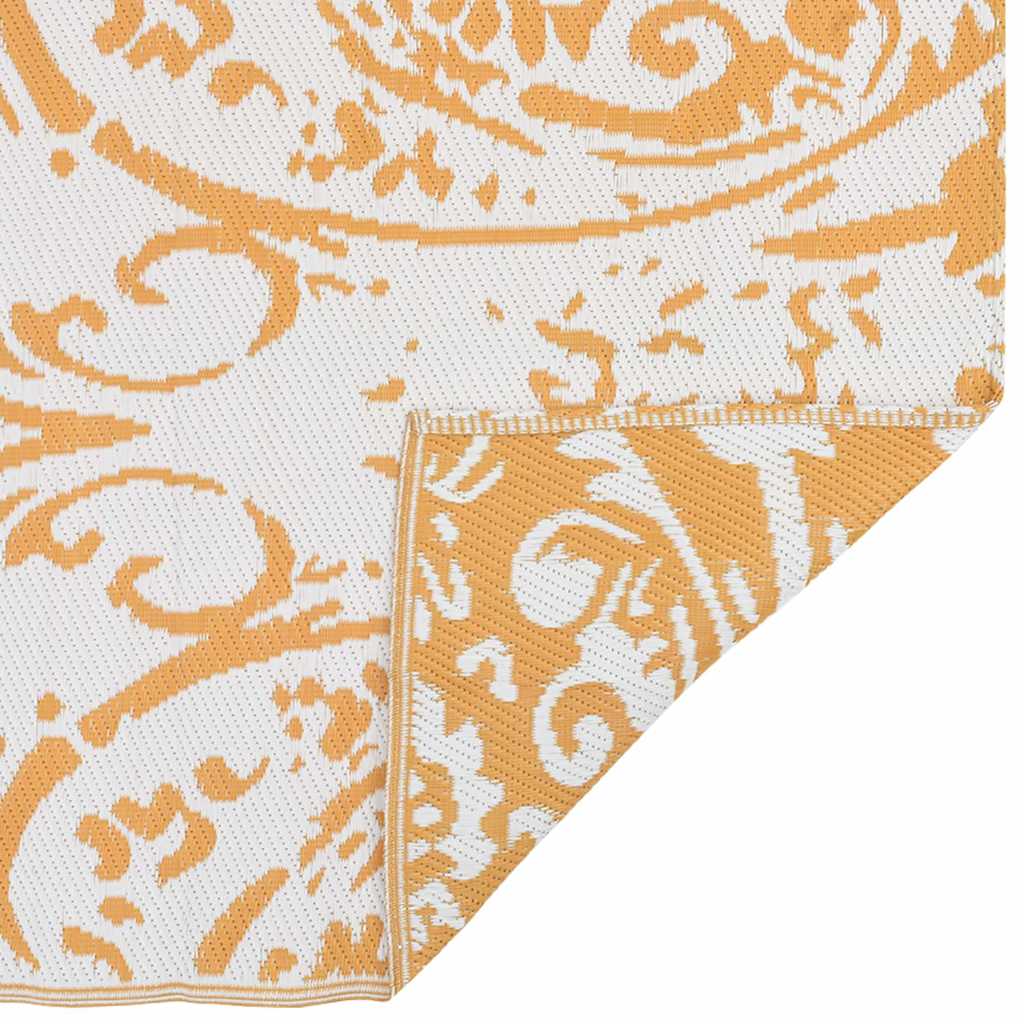 Vidaxl à l'extérieur du tapis 190x290 cm pp orange et blanc