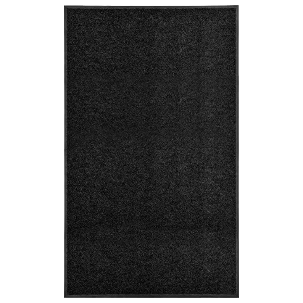 Vidaxl DOORMAT lavable 90x150 cm noir