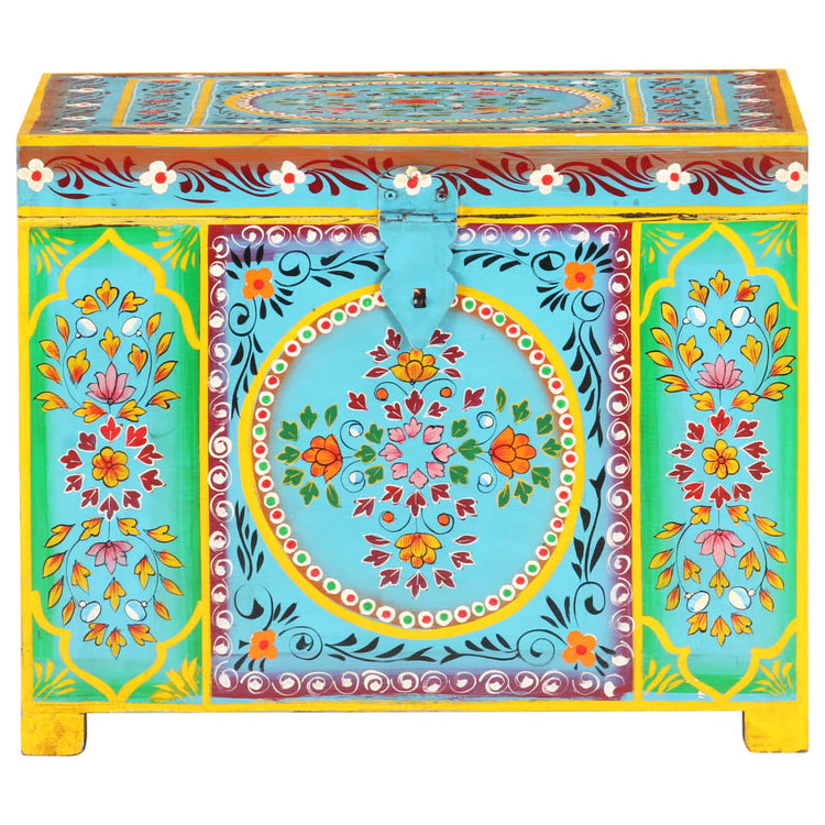 Boîte de rangement Vidaxl peinte à la main 50x40x40 cm en bois de mangue solide