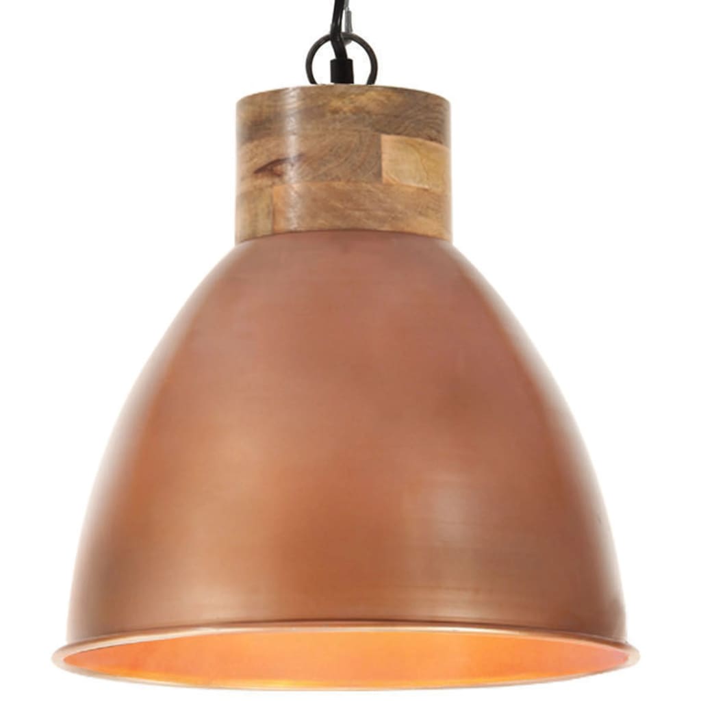 Vidaxl Hanging Lamp Industrial E27 35 cm Fer et Couleur de cuivre en bois massif
