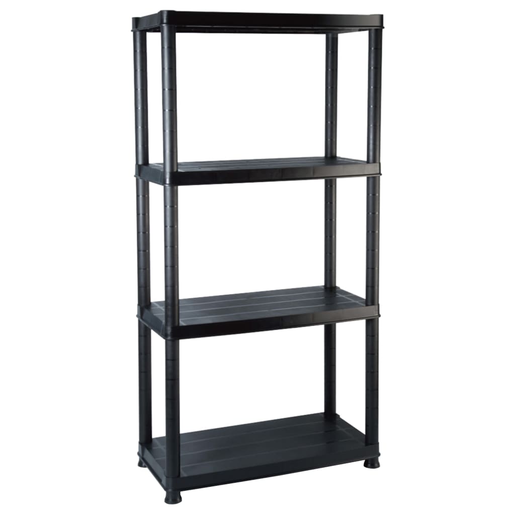 Rack de stockage Vidaxl 4 couches 61x30.5x130 cm Plastique noir