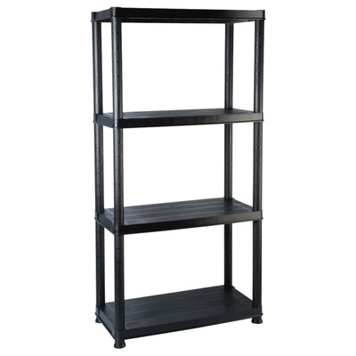 Rack de stockage Vidaxl 4 couches 61x30.5x130 cm Plastique noir