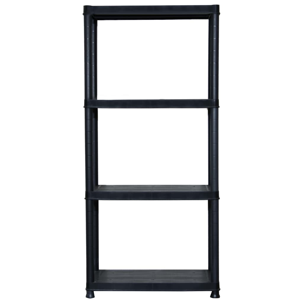 Rack de stockage Vidaxl 4 couches 61x30.5x130 cm Plastique noir