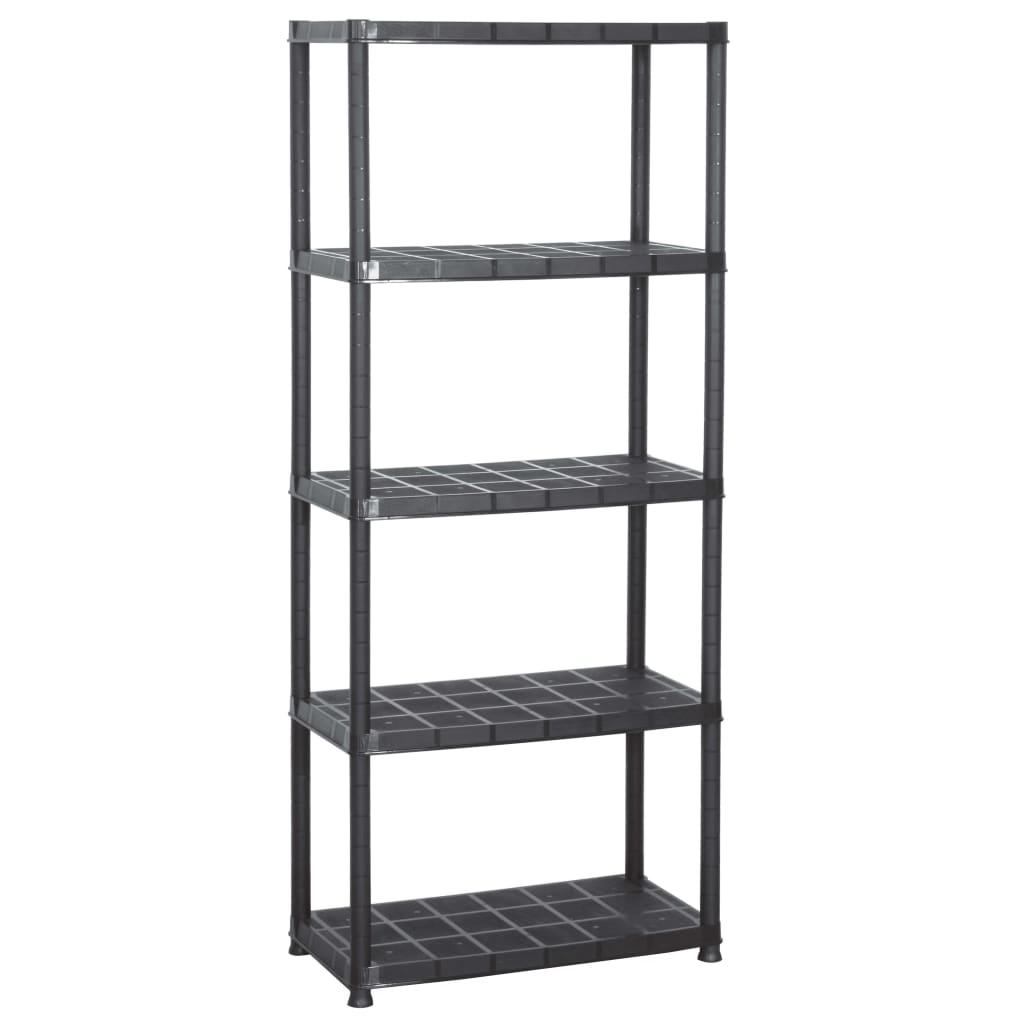 Rack de stockage Vidaxl 5 couches 71x38x170 cm Noir en plastique