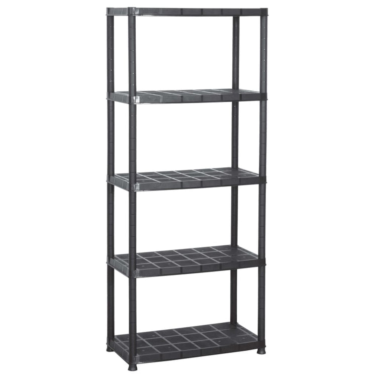 Rack de stockage Vidaxl 5 couches 71x38x170 cm Noir en plastique