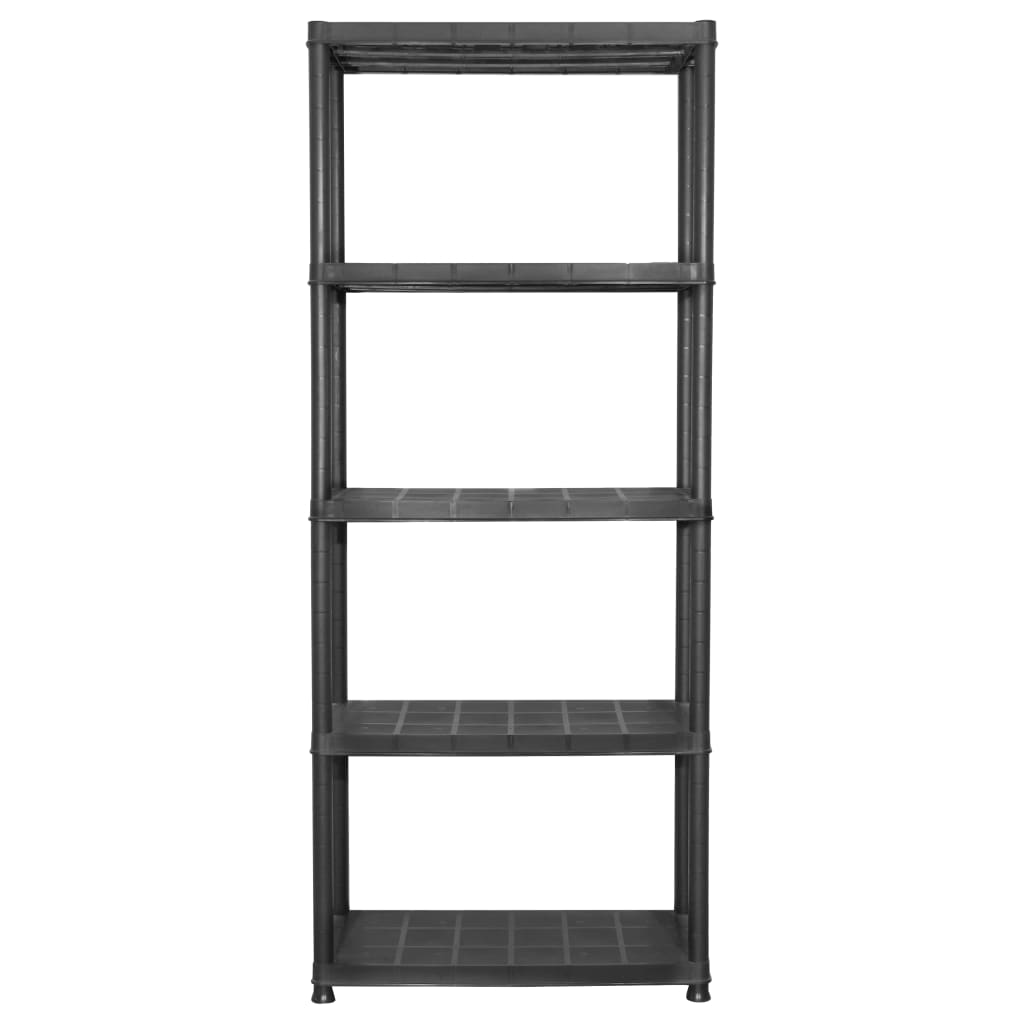 Rack de stockage Vidaxl 5 couches 71x38x170 cm Noir en plastique
