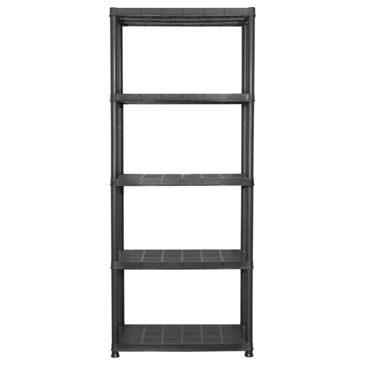 Rack de stockage Vidaxl 5 couches 71x38x170 cm Noir en plastique