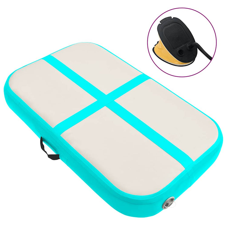 Mat de gymnastique Vidaxl avec pompe gonflable 60x100x10 cm en PVC vert
