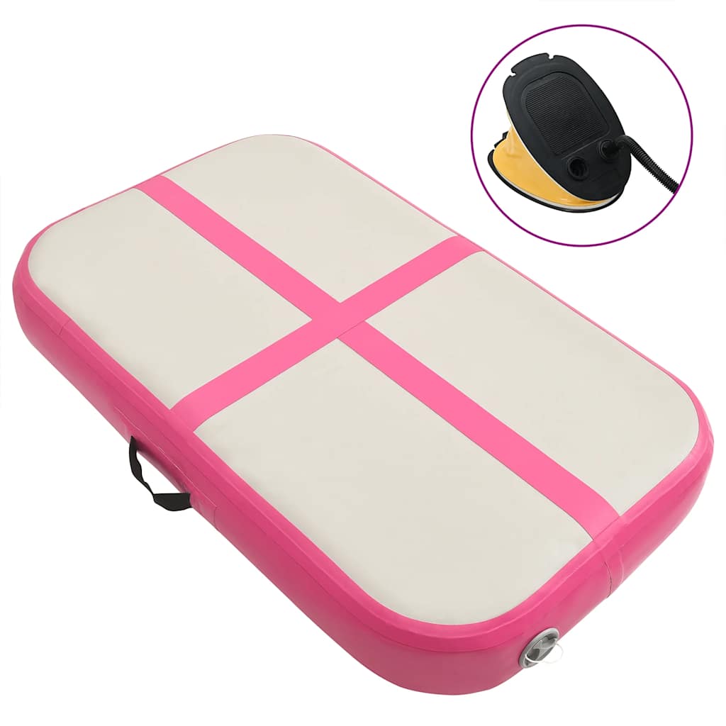 Mat de gymnastique Vidaxl avec pompe gonflable 60x100x15 cm PVC rose